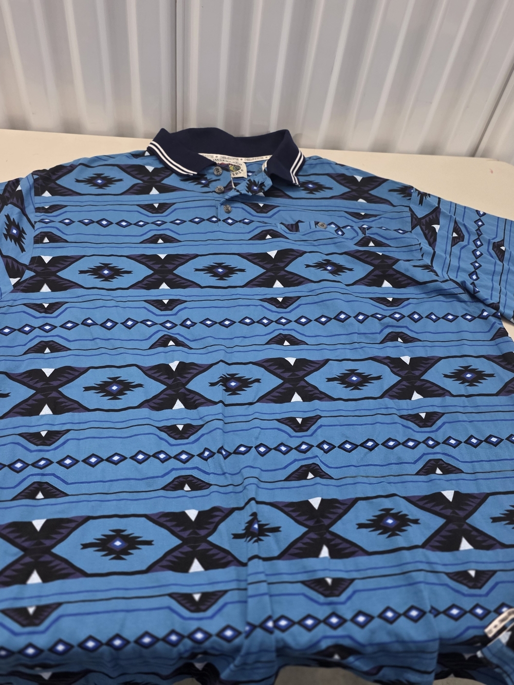 Cumberland Outfitters Aztec Polo Shirt Men's Size XL